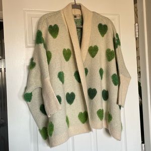 Oversized Green Hearts Cardigan
